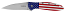 Kershaw 1660USA Leek Assisted Flipper Folding Knife, Red White and Blue (USA)