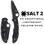 Spyderco C88PBBK2 Salt 2 Folding Knife Plain Edge
