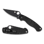 Spyderco Para Military 2 G10 Salt Black Folding Knife Plain Edge Spyderco Para Military 2 G10 Salt Black Folding Knife Plain Edge