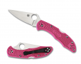 Spyderco Delica 4 Lightweight Pink Plain Blade Folding Knife
