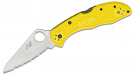 Spyderco C88SYL2 Salt 2 Serrated Folding Knife Yellow FRN