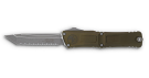 Microtech Combat Troodon Gen III Serrated Tanto Apocalyptic OTF Knife - OD Green