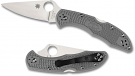 Spyderco Delica 4 Grey Plain Blade Folding Knife