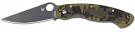 Spyderco Military Camo Black Blade Folding Knife Plain Edge
